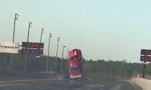 Ford Mustang Takes Off on Drag Strip