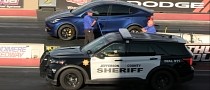 Ford Police Interceptor Utility Drags Tesla MY and Camaro ZL1, Loses Both Races