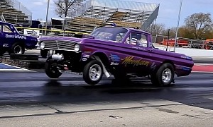 Ford Ranchero and Chevy Nova Gassers Line Up for Classic Drag Race