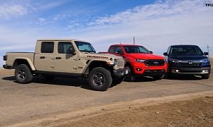 Ford Ranger Drag Races Jeep Gladiator and Honda Ridgeline, Forced Induction Wins