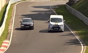 Ford Transit Passing Skoda Octavia RS on Nurburgring Goes All Out