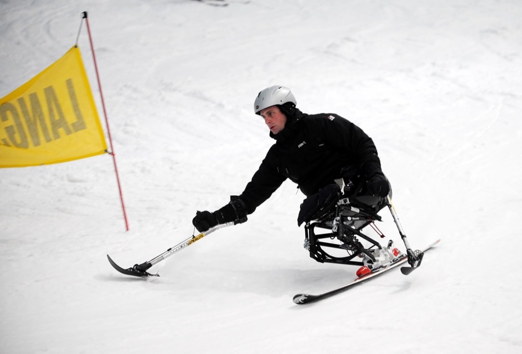 A member of the Combined Services Disabled Ski Team