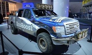 Ford’s New 2.7 EcoBoost Engine Arrives in Detroit in Baja Race Truck