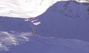 Forget About Wingsuit Flying, Parachute Snowmobiling Is the New Deal
