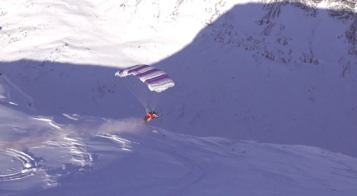 Forget About Wingsuit Flying, Parachute Snowmobiling Is the New Deal 