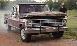 Forgotten 1969 Ford F-250 Truck Roars and Drives for the First Time in 21 Years