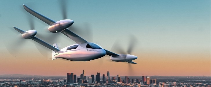 Overair is developing an eVTOL equipped with four large propellers