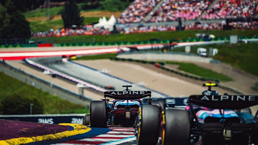 Esteban Ocon leads Pierre Gasly at the Red Bull Ring