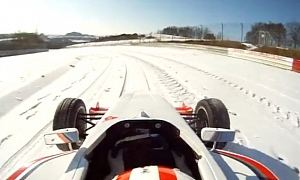Formula Race Car Nurbugring Lap on Snow