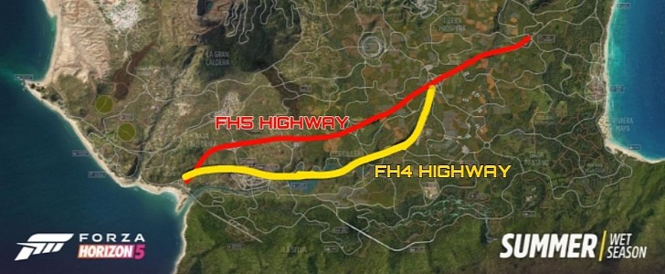 FH4 and FH5 highway comparison