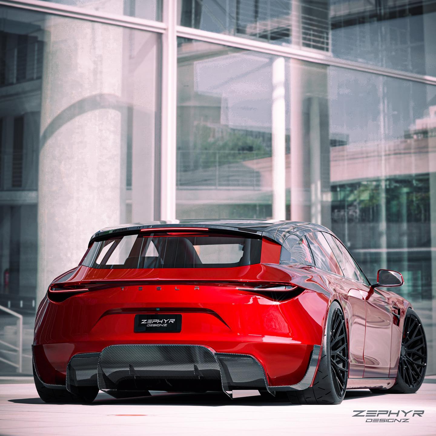FourDoor Tesla Model R Shooting Brake Concept Is a Roadster Dreamt for
