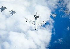 Four F-15 Eagles Make for a Powerful AWACS Escort