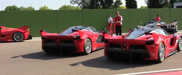 Four Ferrari FXX K Racecars