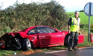 Four Ferraris Crashed in French Pile-Up