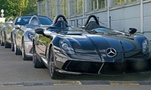 Four Mercedes-Benz SLR Stirling Moss Models Caught Strolling Through Stuttgart