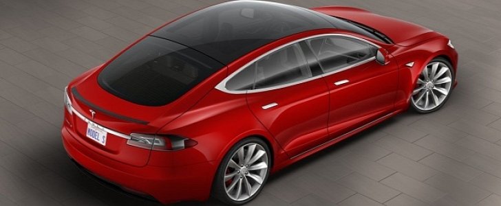 Tesla Model S with panoramic glass roof