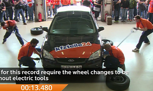 Four Random Mechanics from Germany Broke the World Record for Changing 4 Wheels