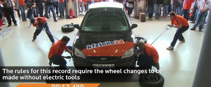 wheel changing world record breaking team