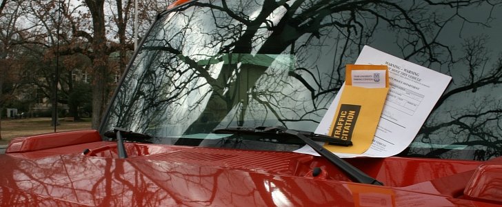 Parking tickets on a vehicle in Durham, North Carolina