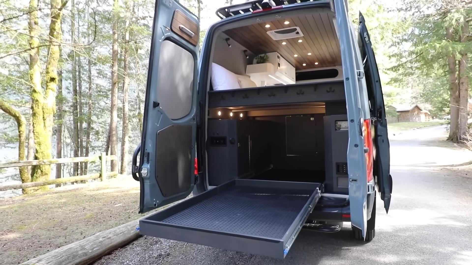 Freedom Van Sprinter Conversion Boasts an Invisible Stovetop and a King - Size Bed
