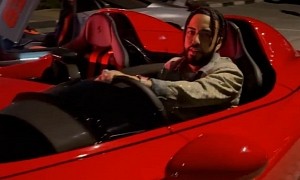 French Montana's Rental in Dubai Is a Red Ferrari Monza SP2, "With No Windshield Wipers"
