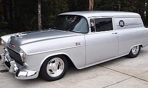 Friendly Amazon Driver Pulling Up in This Cold Metal 1955 Chevrolet Would Rock the Block