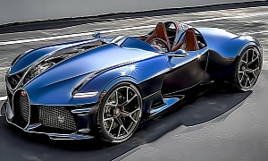Front-Engined Bugatti Roadsters Bring Back the W16 Volcano; They're Too Virtual To Be True