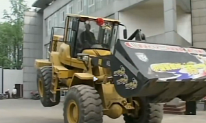 Front Loader Dances to Gangnam Style