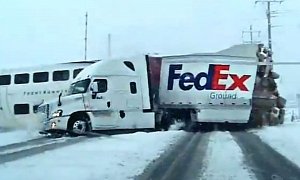 FrontRunner Train Crashes into FedEx Truck, Cuts It in Two