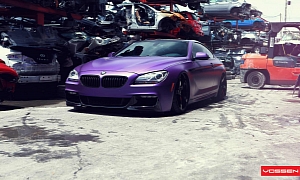 Frozen Purple BMW 6 Series Coupe Does Photo Shoot in Scrapyard