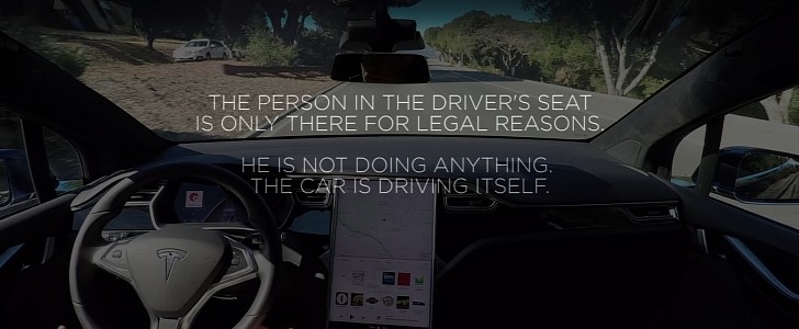 Still from Tesla's "Paint It Black" video showcasing autonomous driving back in 2016