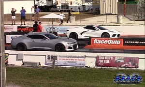 Full Bolt-On Chevy Camaro ZL1 Drags “Quickest” C8 Corvette, It's Not Even Close