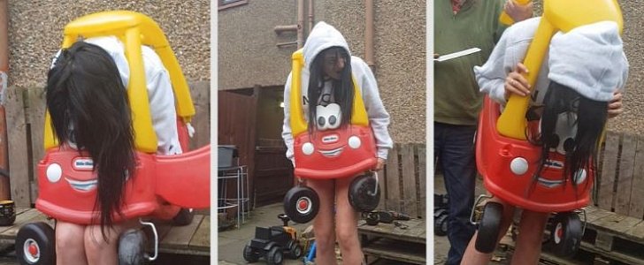 34-year-old woman tries to fit into Little Tikes car, becomes stuck
