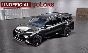 Full-Size Toyota Grand Highlander 8-Seat CUV Unofficially Depicted in Posh Colors