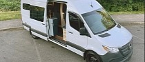 Functional Sprinter Van Conversion Features Swivel Seats and Radiant Heat Flooring
