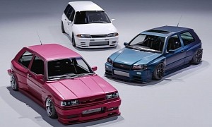 Funny Enough, R31, R32, R34 Skyline GT-Rs Blend Nicely With VW Golfs and Passat