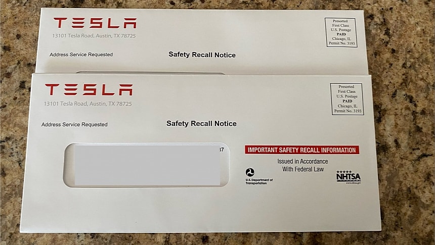 Tesla had to sent paper letters to inform customers on the OTA update
