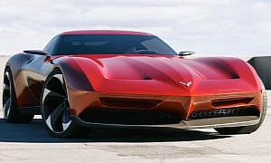 Futuristic Chevy Corvette Stingray Digitally Goes Back In Time With Pop-Ups and Front V8