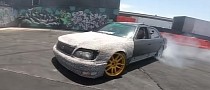 Fuzzy Lexus LS400 Ripped So Hard at Hoonigan Burnyard Tire Crackles Could Be Heard After