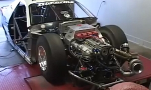 FWD Camaro Dragster Blows Tire on Dyno