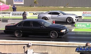 G-Body Shuffle Turbo Chevy Impala Drags Camaro ZL1 and CTS, Stranger Things Happen