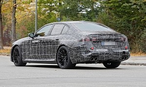 G90 BMW M5 Spied With Production Lights, “Electrified Vehicle” Stickers