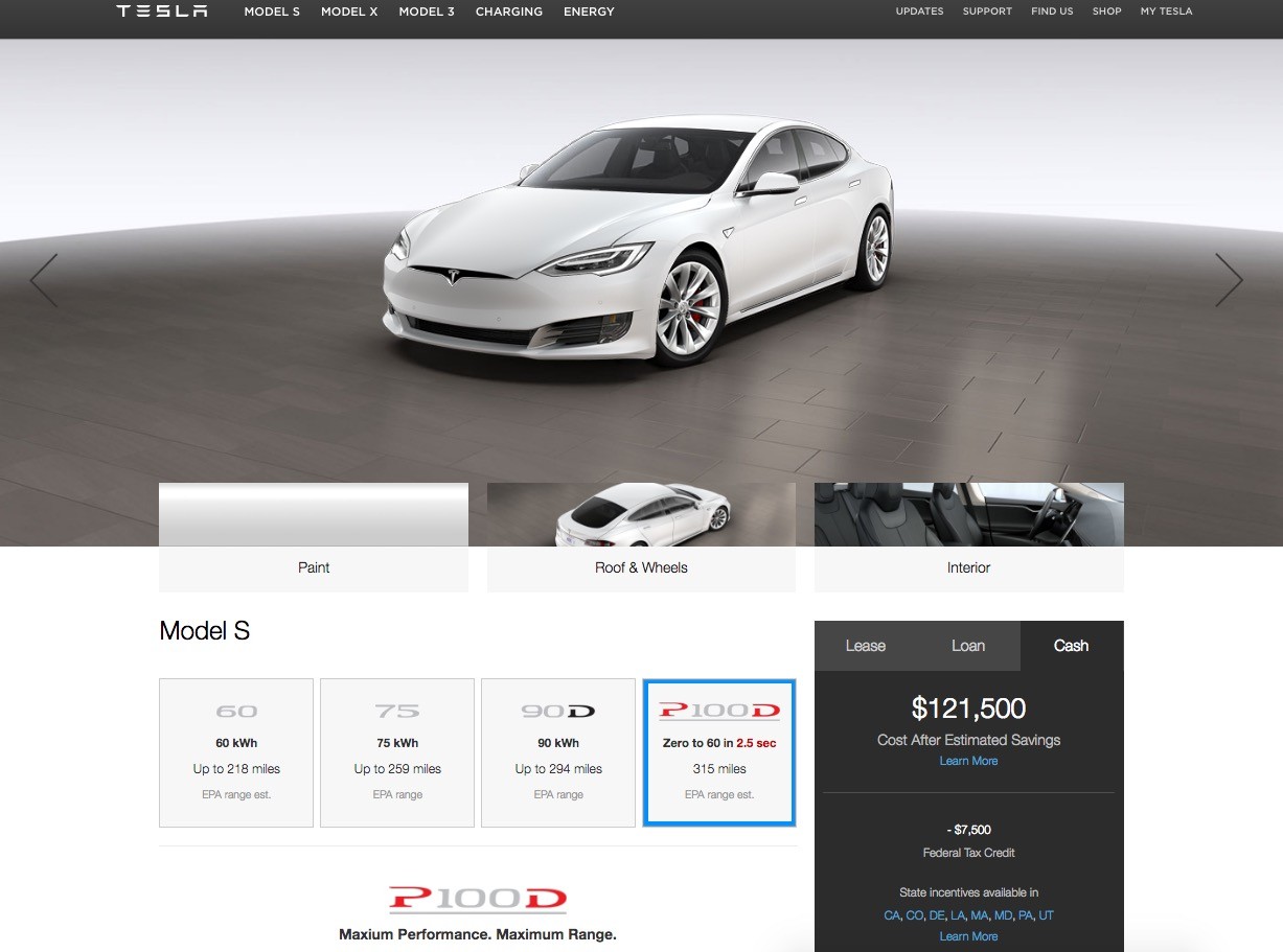 How much does a Tesla Model X cost?