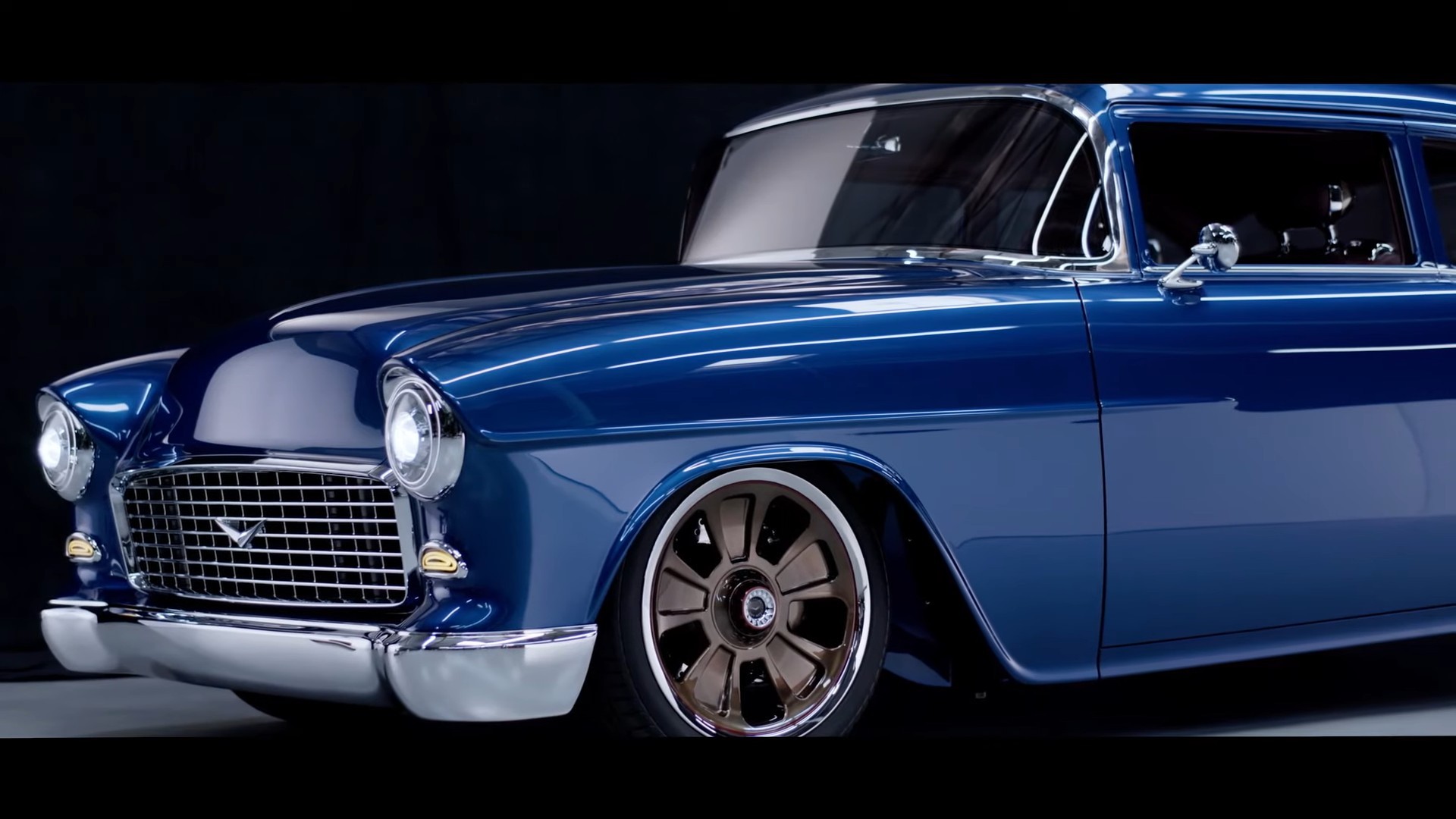 1955 Tri Five Chevy Has Turned Into A Twin Turbo 540ci Merlin Engine