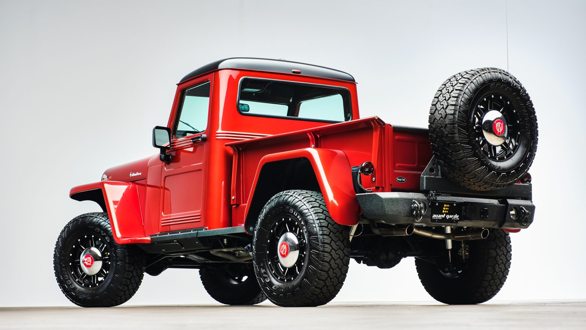 1955 Willys Jeep Pickup With JK Wrangler Chassis Rocks