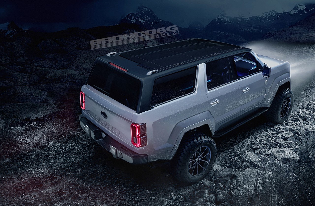 2020 Ford Bronco Shows Jeep Wrangler Proportions Tailgate Mounted