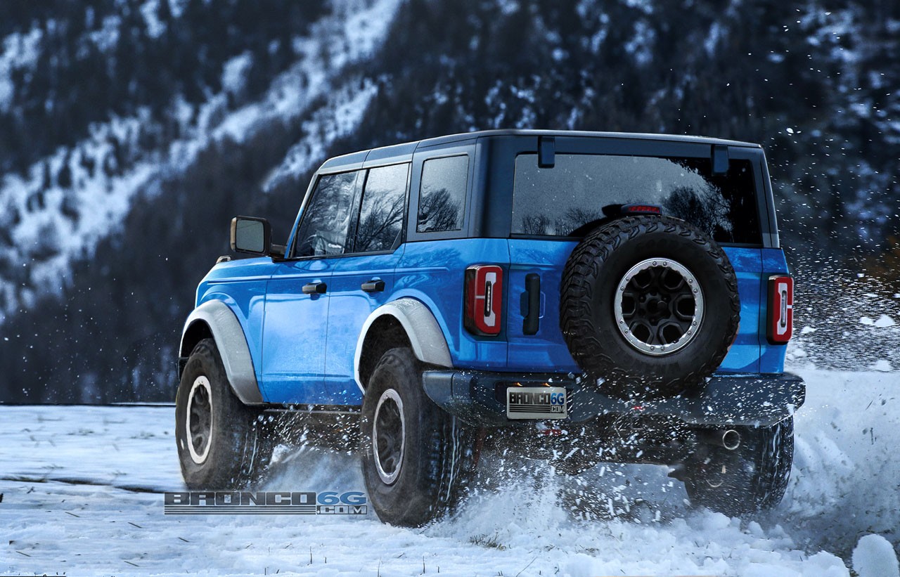 2021 Ford Bronco Rendered In Grabber Blue And Production Colors