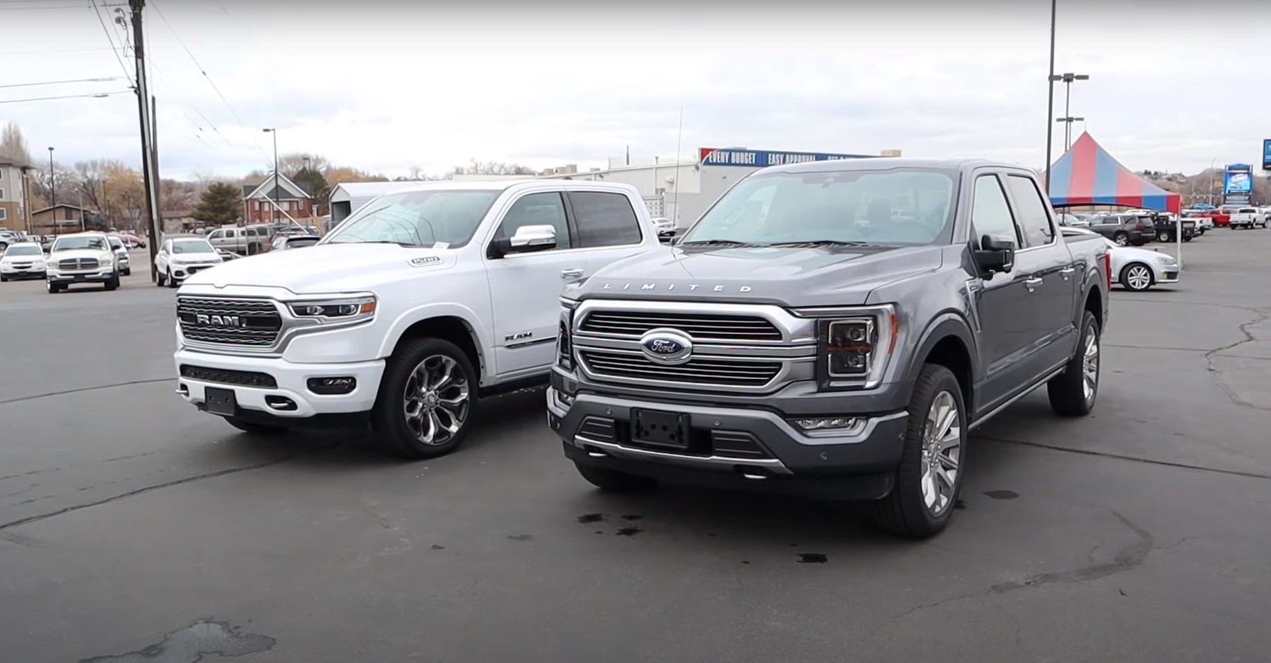 2021 RAM 1500 Limited vs. 2021 Ford F150 Limited in Luxury Truck Face
