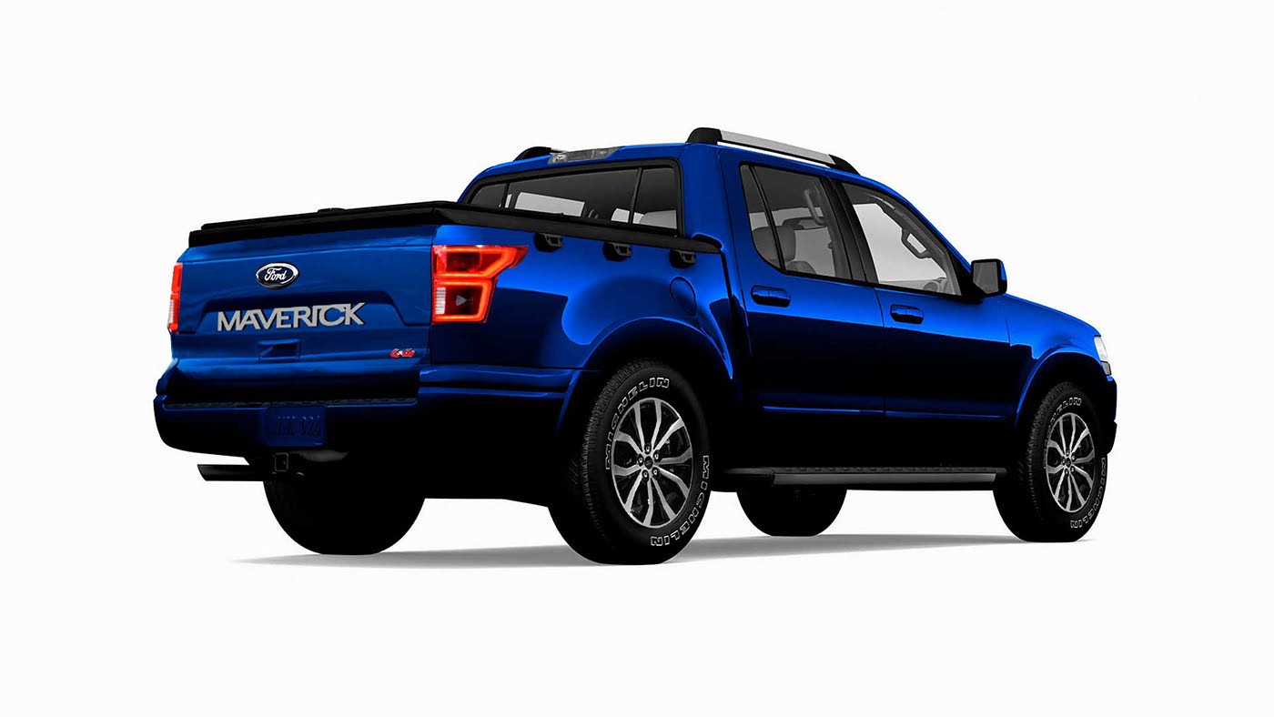 2022 Ford Maverick Unibody Pickup Truck Rendered With All-New Bronco Grille