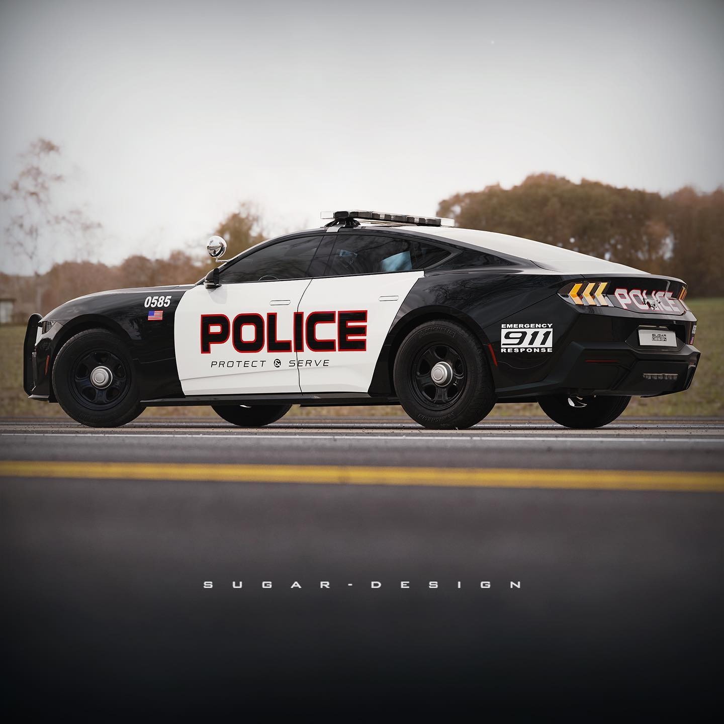 2024 Ford Mustang Sedan Imagined As Police Cruiser, Is It a Modern